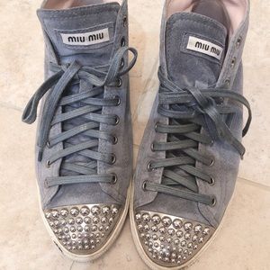 Authentic miu miu high top sneakers in 37.5
